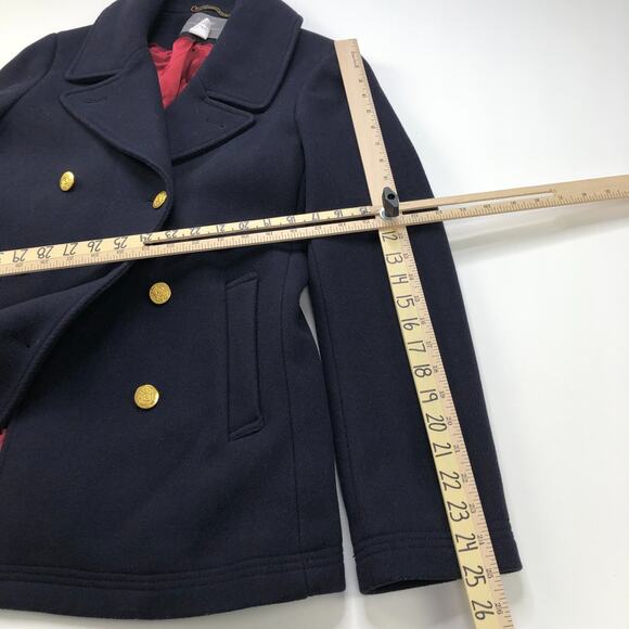 J. Crew 10 Stadium Cloth Nello Gori Wool Double Breasted Gold Button Jacket - Picture 7 of 16